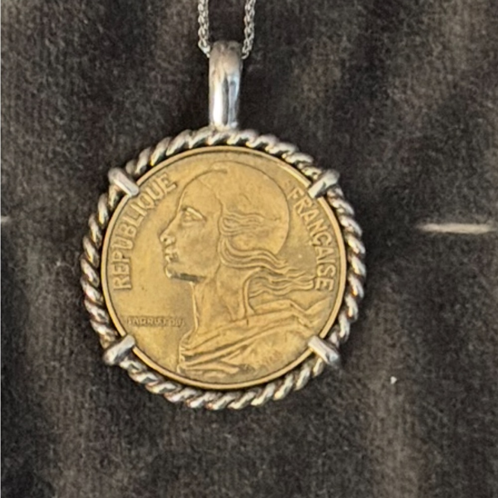Gold and silver French Coin Pendant